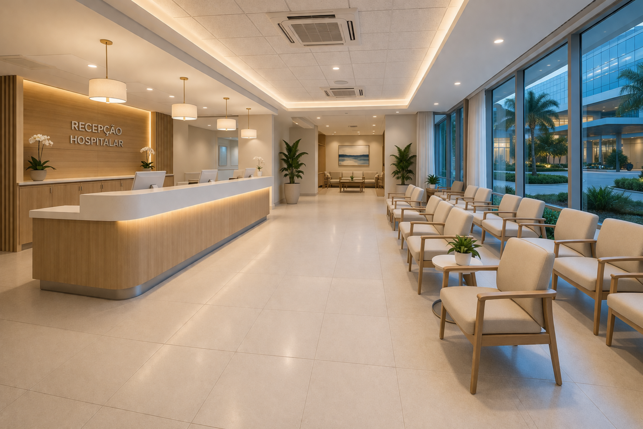 Recepção hospitalar moderna